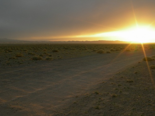 Закат. Пустыня Гоби.