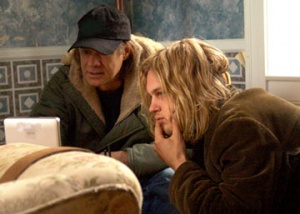 Гас Ван Сэнт и актер Майкл Питт во время съемок фильма "Последние дни"