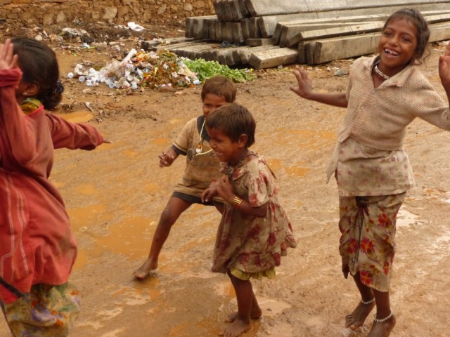 Children after the rain