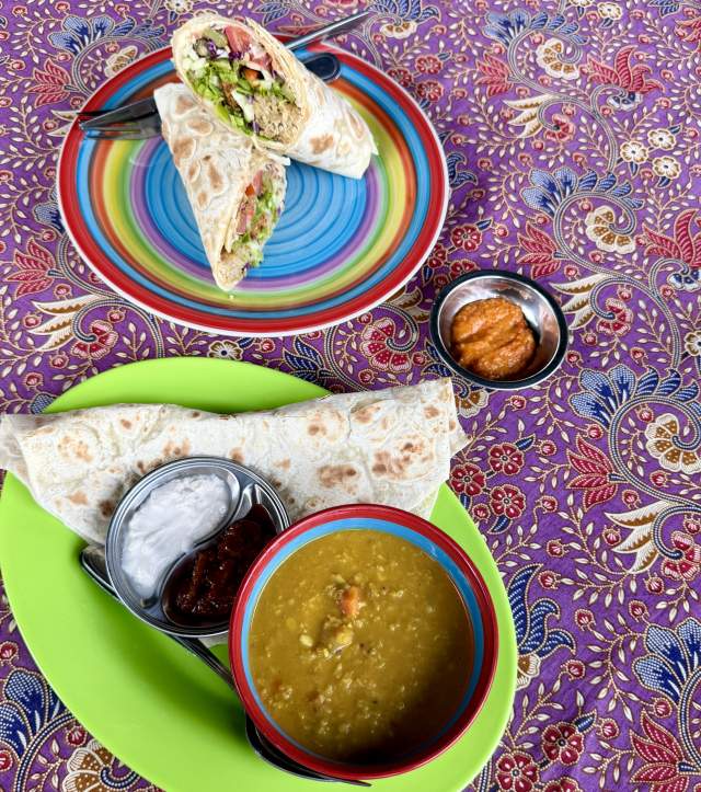 Falafel wrap � dal chapati