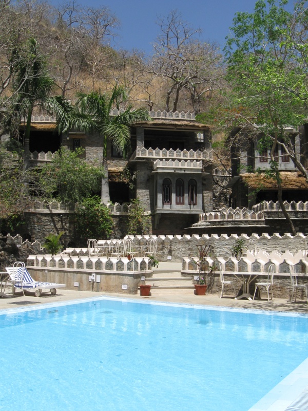 бассейн отеля в заповеднике в окрестностях Удайпура