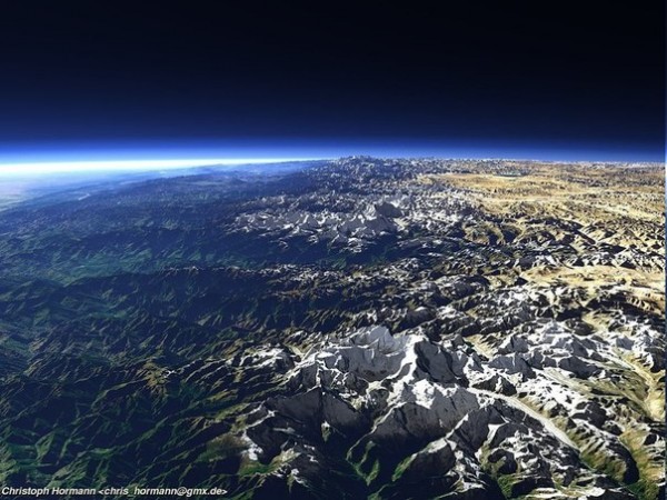 Гималаи - вид из космоса