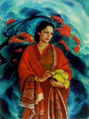 Рерих С.Н.: Девика Рани Рерих. 1951. Государственный музей Востока, Москва (временно)