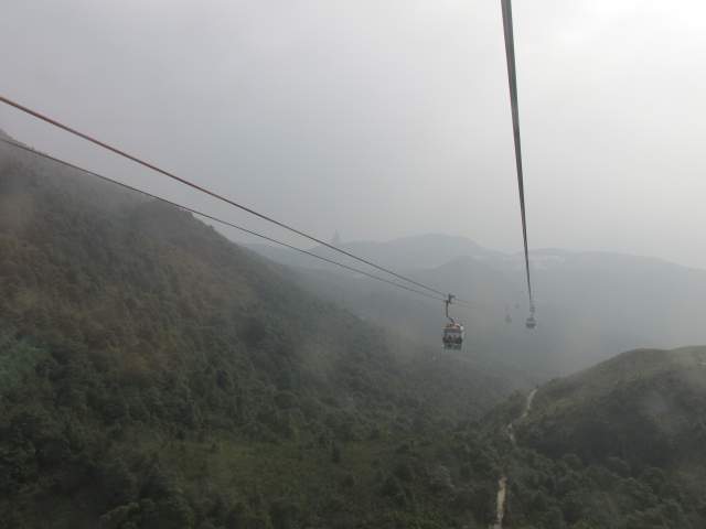 И вон уже впереди посёлочек Ngong Ping... И вон уже впереди посёлочек Ngong Ping...