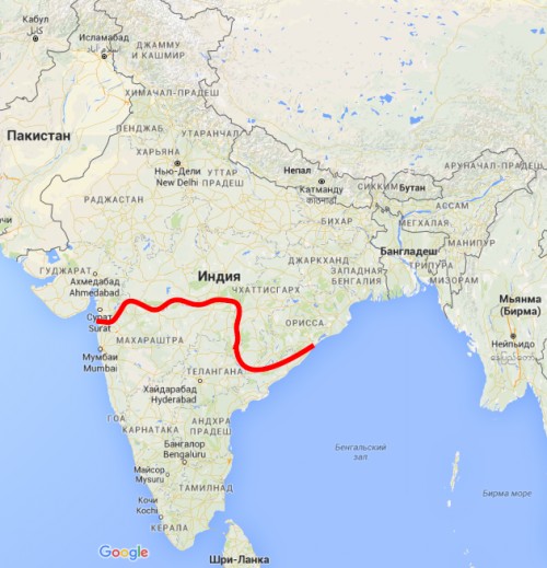 Граница между северной и южной Индией
