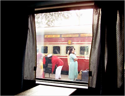 View from the window of the 3-tier air-conditioned coache