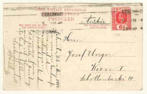 1913 postcard ( former Ceylon )
