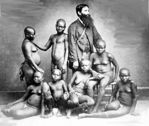 J.N. Homfray with Andaman group a Calcutta, 1865