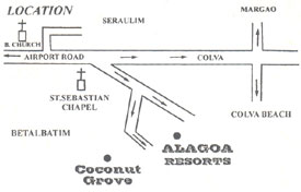 карта с обозначением отеля Аля Гоа