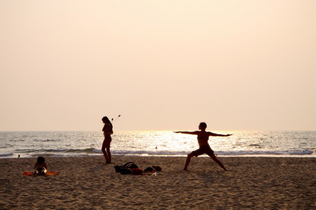 some where on the beach