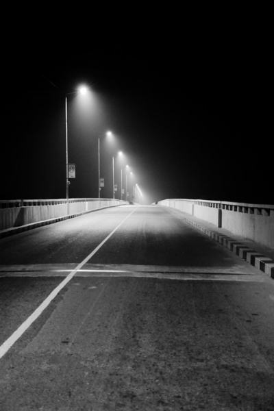 Siolim bridge at night