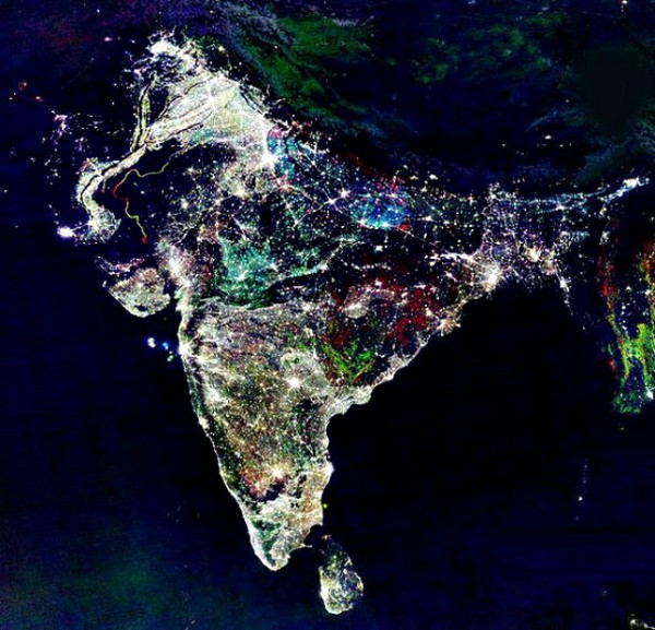 Индия на Дивали (вид из космоса)