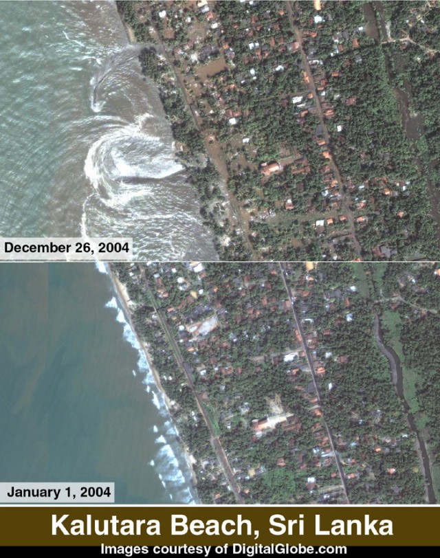 Цунами на Шри-Ланке: Вид со спутника